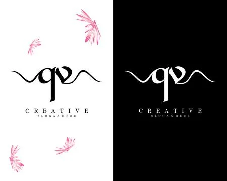 Handwriting script font qv, vq letter logo design template vector 스톡 일러스트