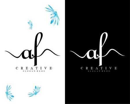 Handwriting script letter af, fa logo design vector Stock Illustration