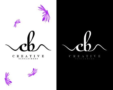 Handwriting script letter cb, bc logo design vector Illustrazione stock