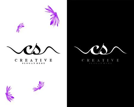 Handwriting script letter cs, sc logo design vector Illustrazione stock