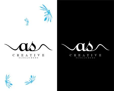 Handwriting script letter as, sa logo design vector Stock Illustration