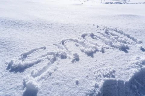 Handwriting of Snow text Stock Photos