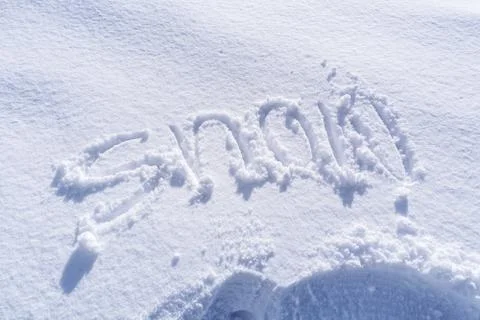 Handwriting of Snow text Stock Photos