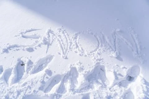 Handwriting of Snow text Stock Photos