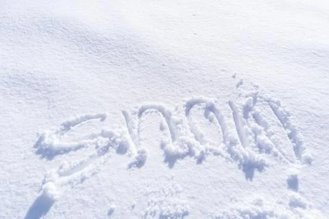 Handwriting of Snow text Foto stock