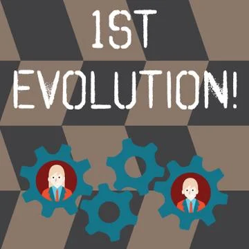 Handwriting text 1St Evolution. Concept meaning Change in the genetic features Stock Illustration