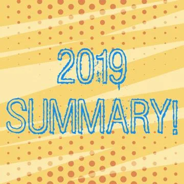 Handwriting text 2019 Summary. Concept meaning summarizing past year events main Illustration