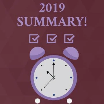 Handwriting text 2019 Summary. Concept meaning summarizing past year events main Illustration