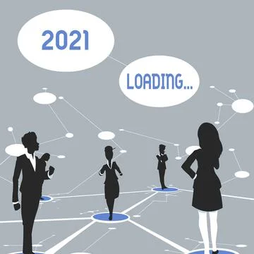 Handwriting text 2021 Loading.... Internet Concept a year composed of a series Stock Illustration
