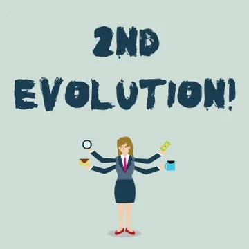 Handwriting text 2Nd Evolution. Concept meaning change in the heritable features Stock Illustration