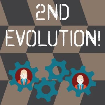 Handwriting text 2Nd Evolution. Concept meaning change in the heritable features Stock Illustration