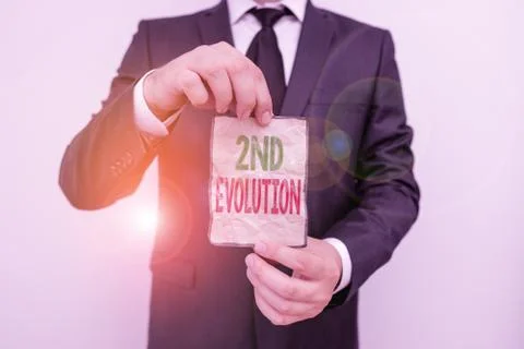 Handwriting text 2Nd Evolution. Concept meaning change in the heritable features Foto stock