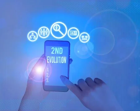 Handwriting text 2Nd Evolution. Concept meaning change in the heritable features Foto stock