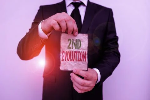 Handwriting text 2Nd Evolution. Concept meaning change in the heritable features 스톡 사진