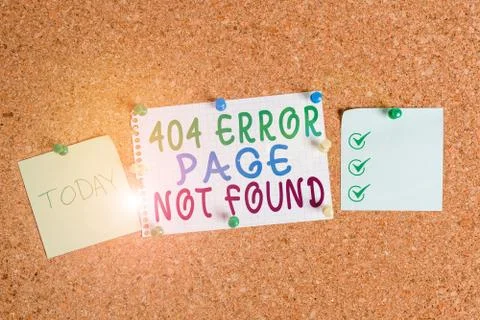 Handwriting text 404 Error Page Not Found. Concept meaning Webpage on Server has Stock-Fotos