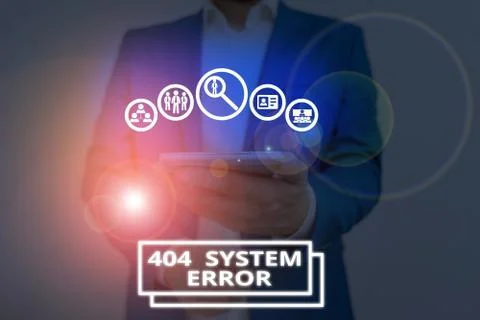 Handwriting text 404 System Error. Concept meaning message appears when website Foto stock
