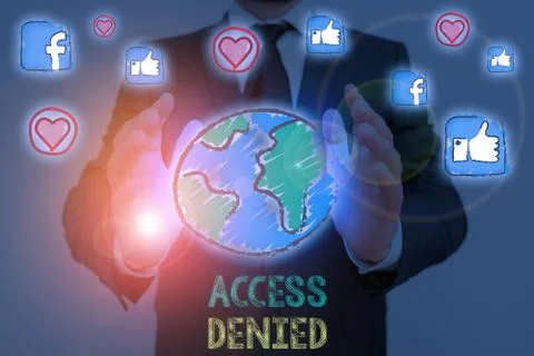Handwriting text Access Denied. Concept meaning error message shown when you do Stockfoto's
