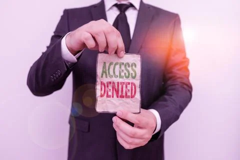 Handwriting text Access Denied. Concept meaning error message shown when you do Stockfoto's