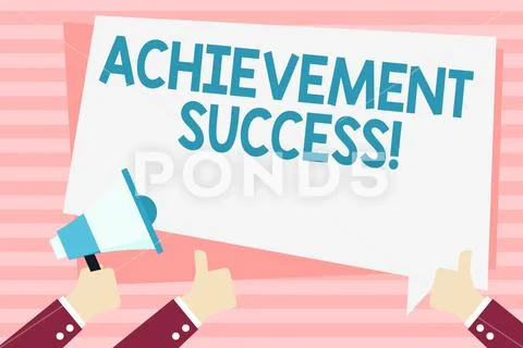 Handwriting text Achievement Success. Concept meaning status of having achieved Stock Illustration