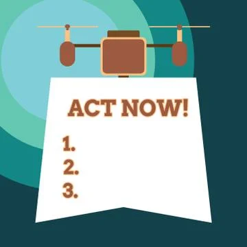 Handwriting text Act Now. Concept meaning do not hesitate and start working or イラスト素材
