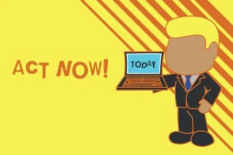 Handwriting text Act Now. Concept meaning do not hesitate and start working or イラスト素材