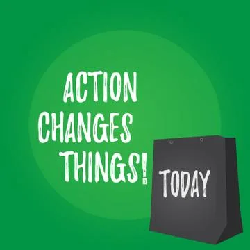 Handwriting text Action Changes Things. Concept meaning improve yourself Do not Stock Illustration