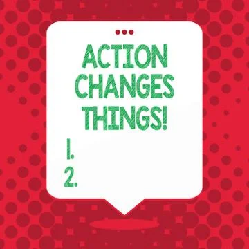 Handwriting text Action Changes Things. Concept meaning improve yourself Do not Stock Illustration