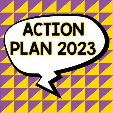 Handwriting text Action Plan 2023. Concept meaning to do list contain number of Illustration