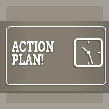 Handwriting text Action Plan. Concept meaning proposed strategy or course of Stockillustratie