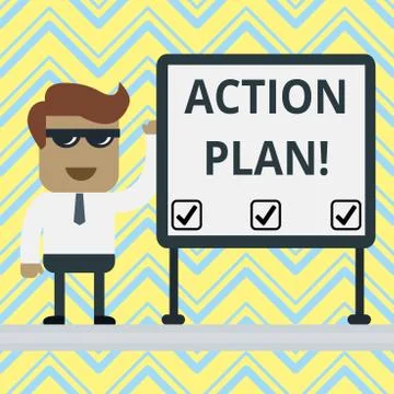 Handwriting text Action Plan. Concept meaning proposed strategy or course of Stockillustratie