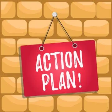 Handwriting text Action Plan. Concept meaning proposed strategy or course of Stockillustratie