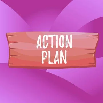 Handwriting text Action Plan. Concept meaning proposed strategy or course of Stock Illustration
