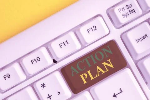 Handwriting text Action Plan. Concept meaning list of things or schedule to be Stock Photos