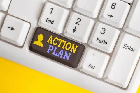 Handwriting text Action Plan. Concept meaning list of things or schedule to be Foto stock