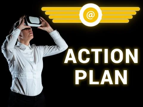 Handwriting text Action Plan. Conceptual photo list of things or schedule to be 写真素材