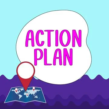 Handwriting text Action Plan. Internet Concept list of things or schedule to be Stock Illustration
