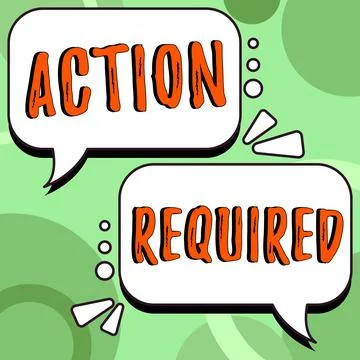 Handwriting text Action Required. Internet Concept Regard an action from someone Stock Illustration