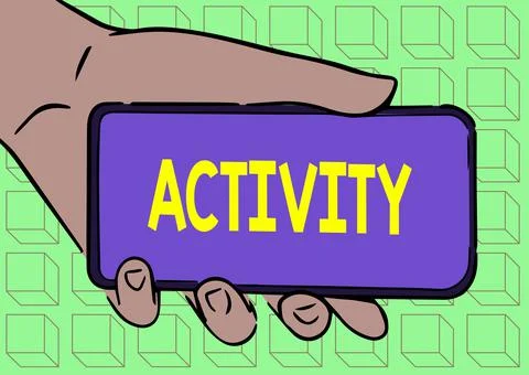 Handwriting text Activity. Business showcase the condition where many things are Stock Illustration