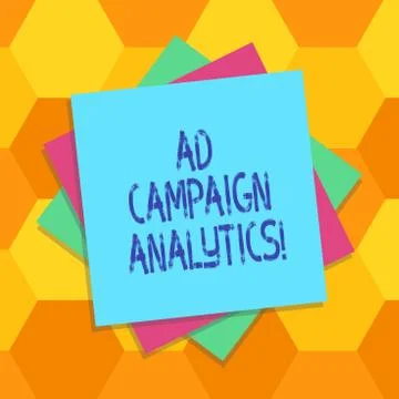 Handwriting text Ad Campaign Analytics. Concept meaning monitor campaigns and Stock Illustration