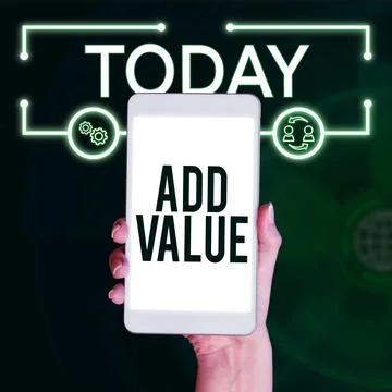 Handwriting text Add Value. Concept meaning an improvement or addition to 스톡 사진