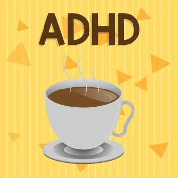 Handwriting text Adhd. Concept meaning Mental health disorder of children Stock Illustration