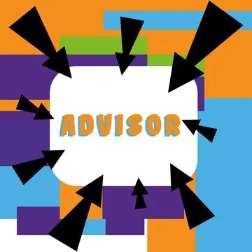 Handwriting text Advisor. Concept meaning Give advice recommendation assistance Stock Illustration