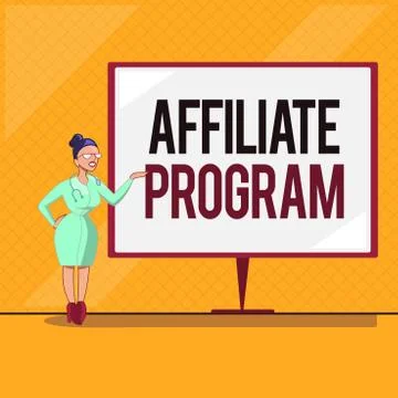 Handwriting text Affiliate Program. Concept meaning Automated platform of two or Ilustración de archivo