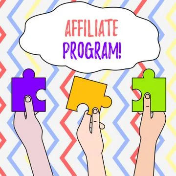 Handwriting text Affiliate Program. Concept meaning Automated platform of two or Ilustración de archivo