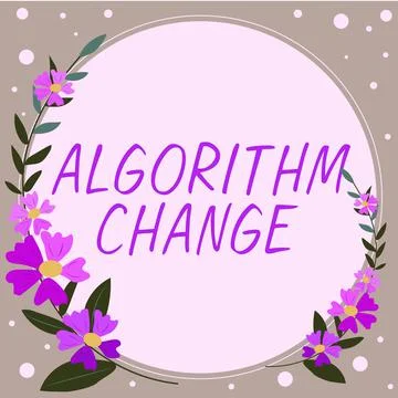 Handwriting text Algorithm Change. Business idea managed investment of assets of Illustration