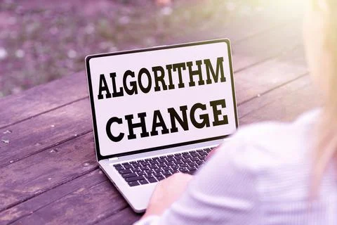 Handwriting text Algorithm Change. Business concept change in procedure designed 库存照片