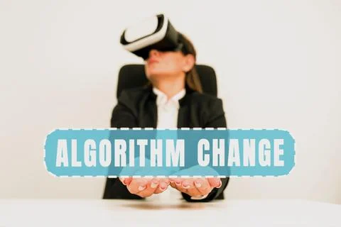 Handwriting text Algorithm Change. Business concept change in procedure desig Stock Photos