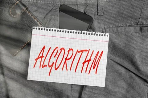 Handwriting text Algorithm. Concept meaning a method or set of rules for 写真素材