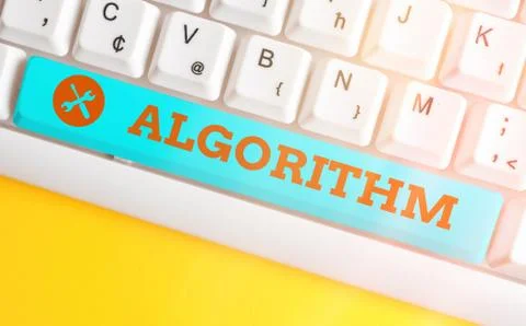 Handwriting text Algorithm. Concept meaning procedure for solving a problem or Stock Photos