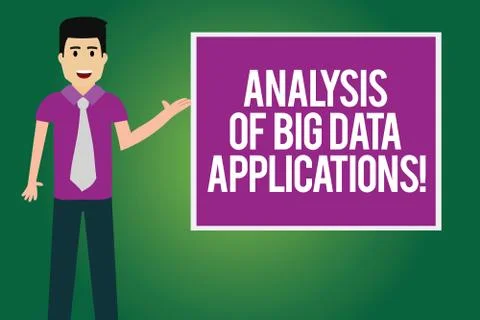 Handwriting text Analysis Of Big Data Applications. Concept meaning Information Illustrazione stock